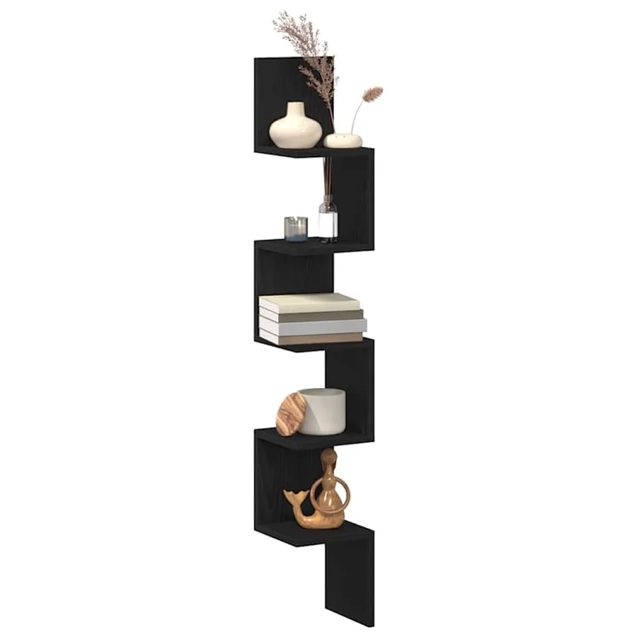 Étagère d'angle Chêne noir 20 x 20 x 127,5 cm Bois d'ingénierie - 3