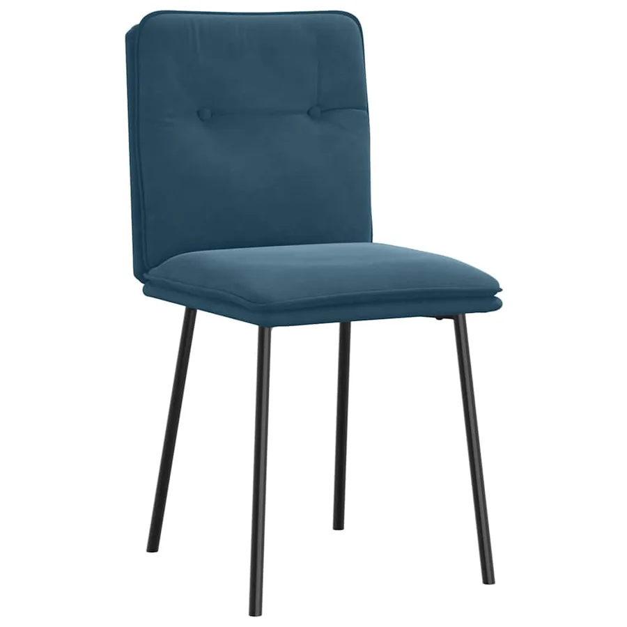 Chaises à manger lot de 2 Bleu Velours - 3