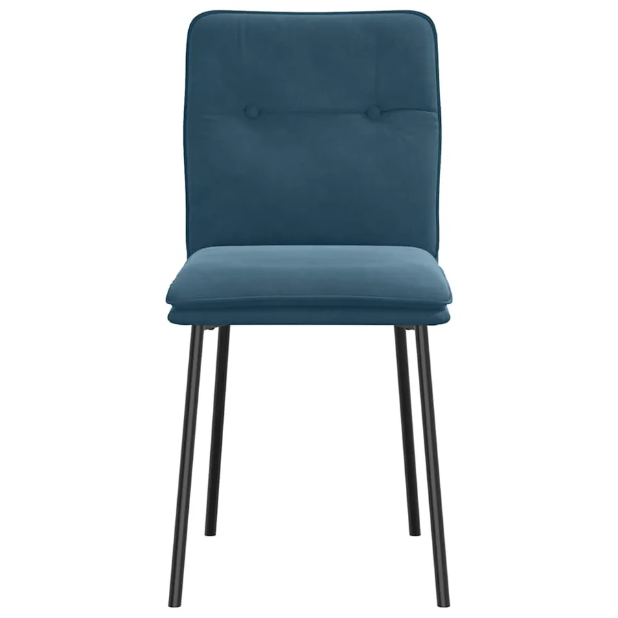 Chaises à manger lot de 2 Bleu Velours - 4
