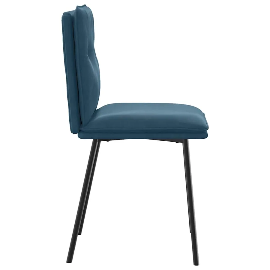 Chaises à manger lot de 2 Bleu Velours - 5