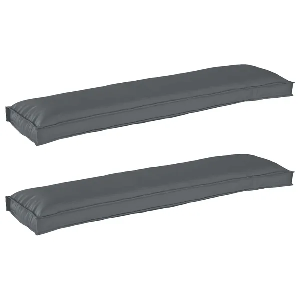 Set de coussins de palette 2 pcs Anthracite 150 x 40 x 8 cm