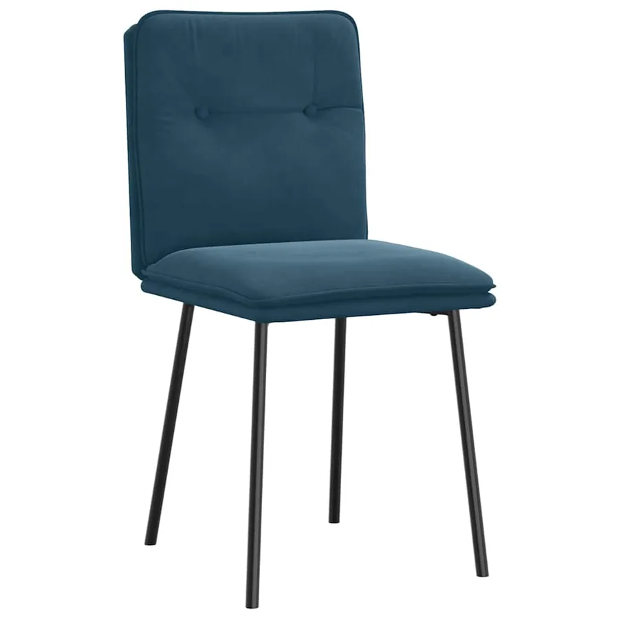 Chaises à manger lot de 6 bleu velours - 3