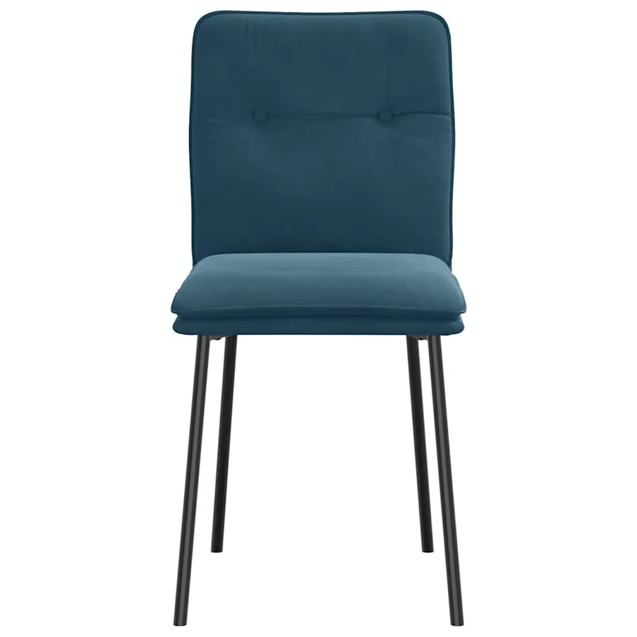 Chaises à manger lot de 6 bleu velours - 4