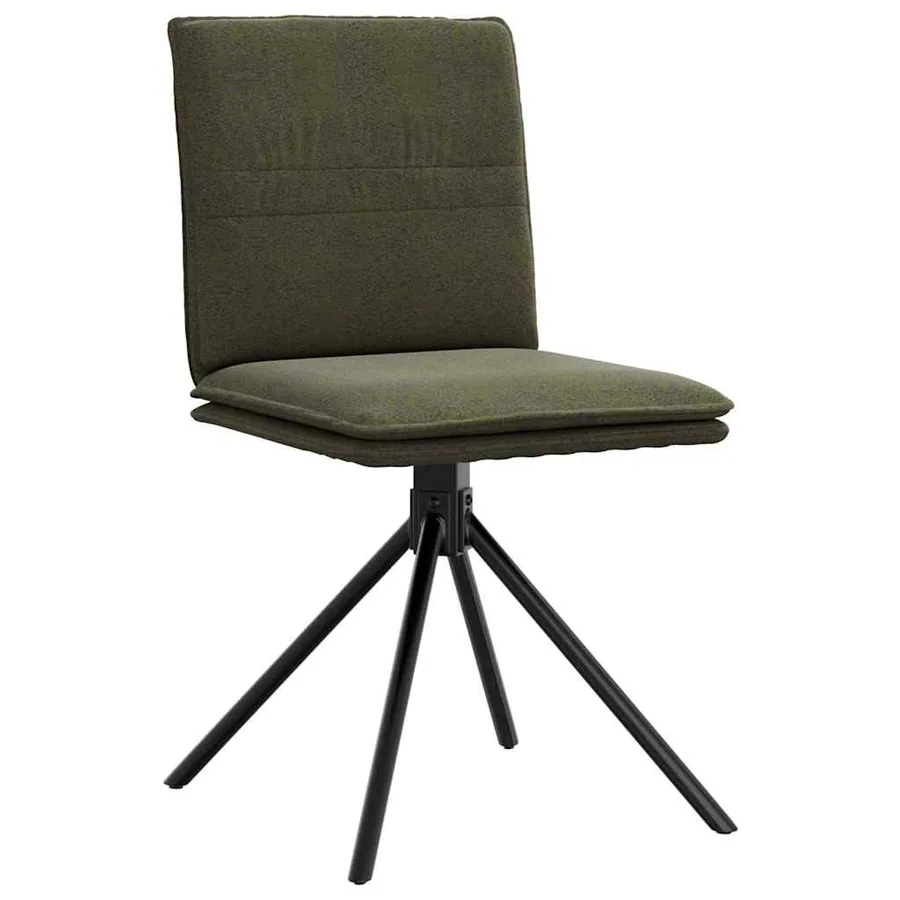 Chaise à manger vert armée similicuir daim - 3