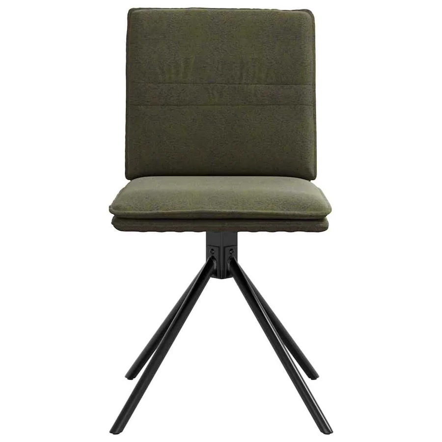 Chaise à manger vert armée similicuir daim - 4