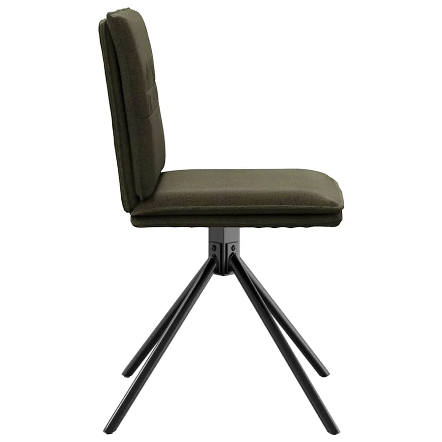 Chaise à manger vert armée similicuir daim - 5