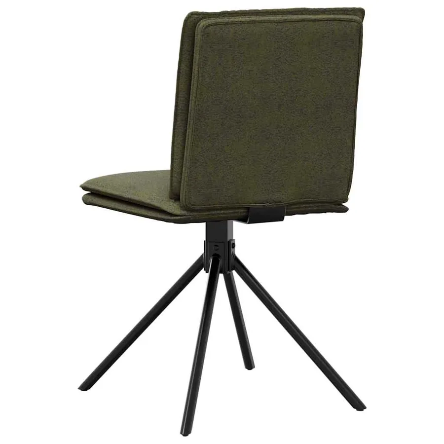 Chaise à manger vert armée similicuir daim - 6