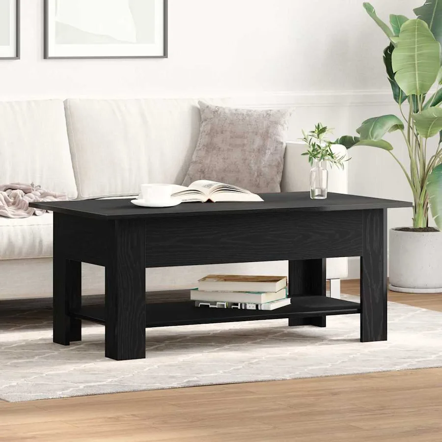 Table basse Chêne noir 102 x 55 x 42 cm Bois d'ingénierie - 4