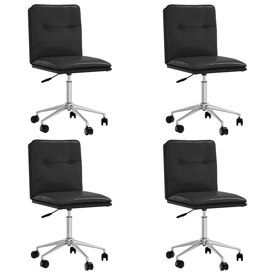 Chaises à manger lot de 4 noir similicuir - 2