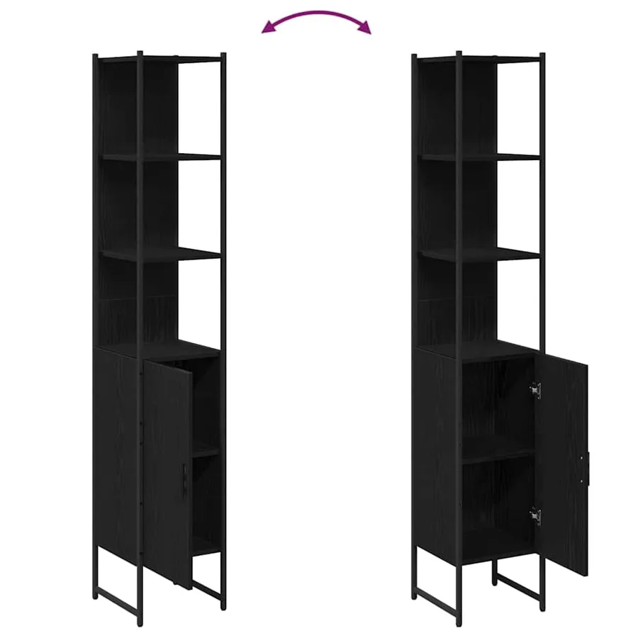 Armoire de salle de bain Chêne noir 33 x 33 x 185,5 cm - 11