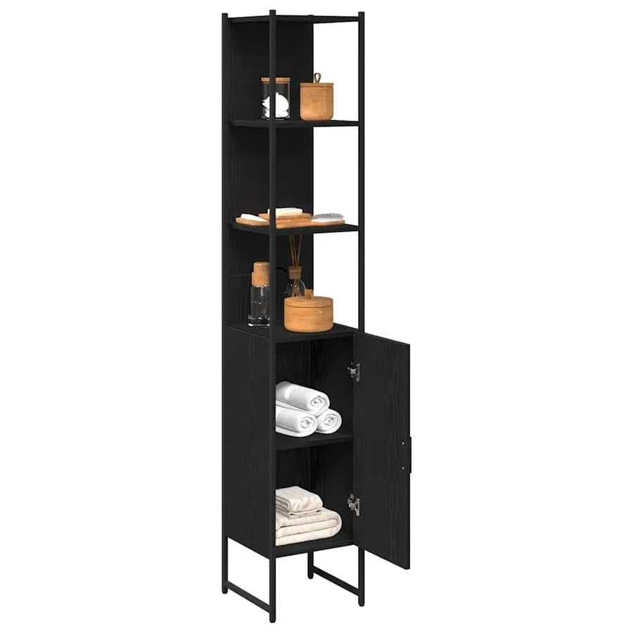 Armoire de salle de bain Chêne noir 33 x 33 x 185,5 cm - 3