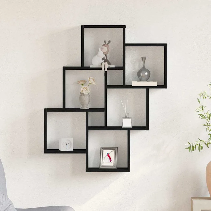 Étagère Murale Chêne noir 78 x 15 x 93 cm Bois d'ingénierie - 4