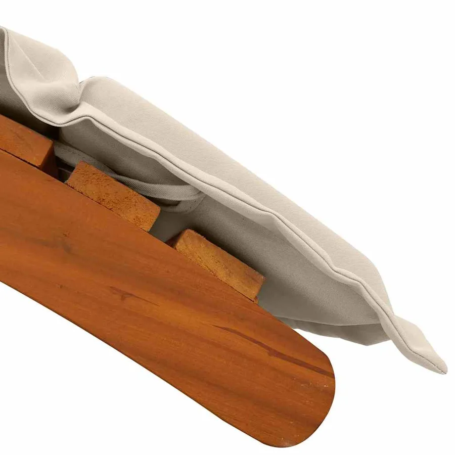 Transat avec coussin 2 pcs Blanc crème Bois d'Acacia Massif - 8