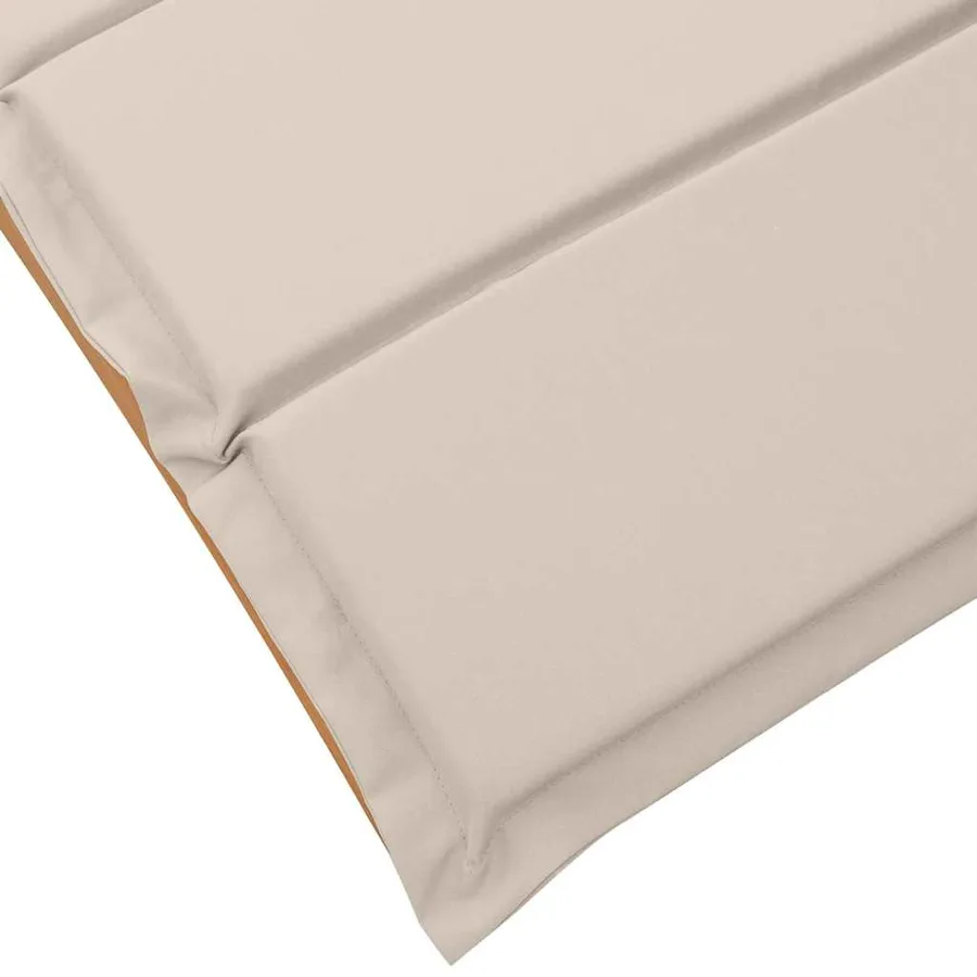 Transat avec coussin 2 pcs Blanc crème Bois d'Acacia Massif - 9