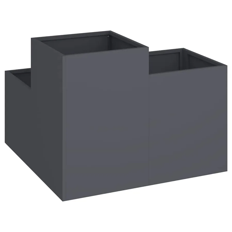 Cache-pot de jardin Anthracite 100 x 100 x 60 cm Acier - 5