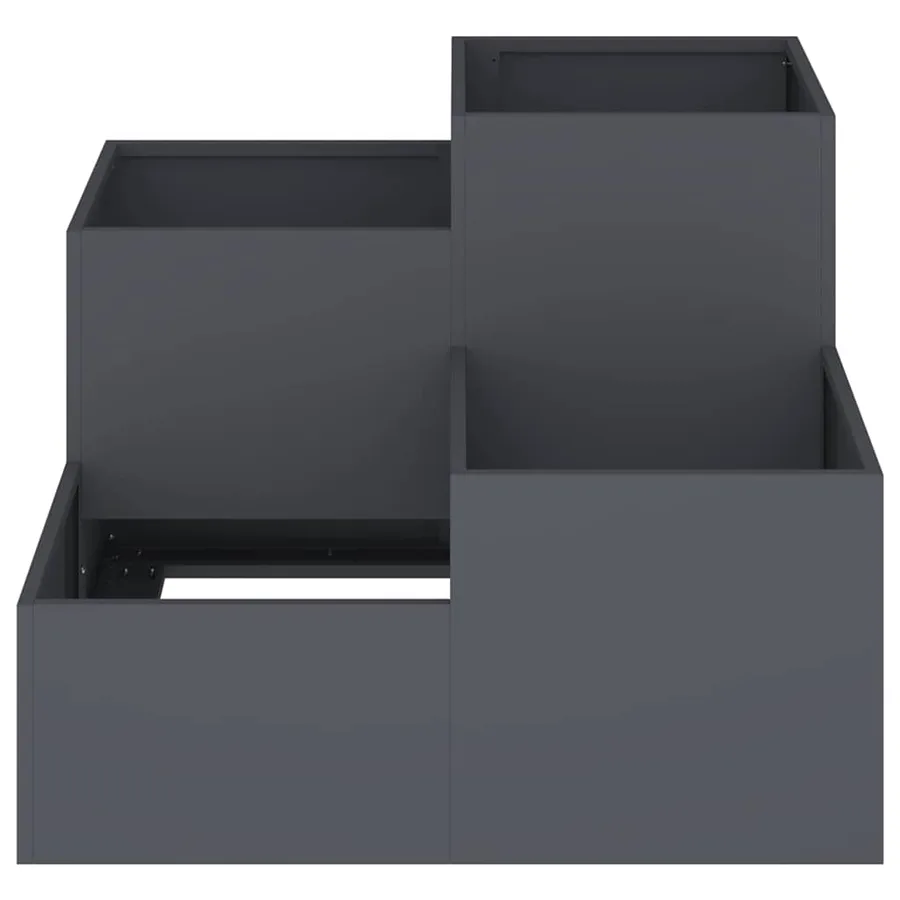 Cache-pot de jardin Anthracite 100 x 100 x 60 cm Acier - 6