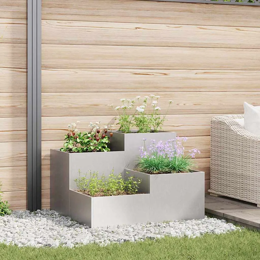 Cache-pot de jardin Argent 100 x 100 x 60 cm Acier inoxydable