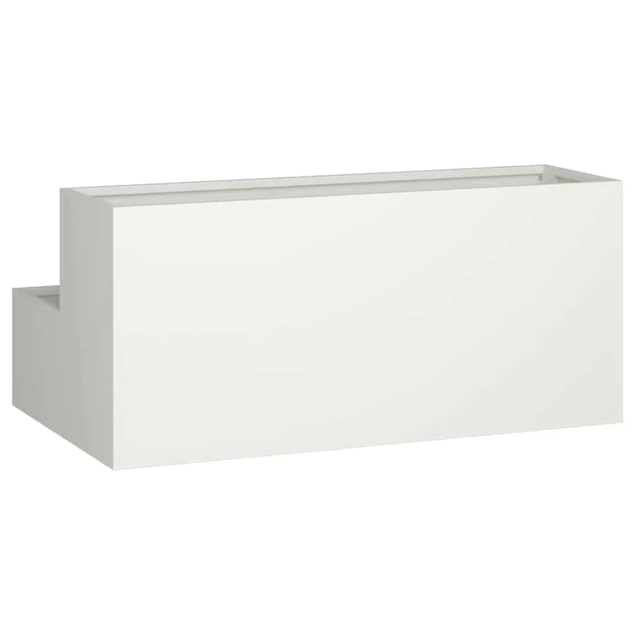 Cache-pot de jardin Blanc 100 x 60 x 45 cm Acier laminé à froid - 5