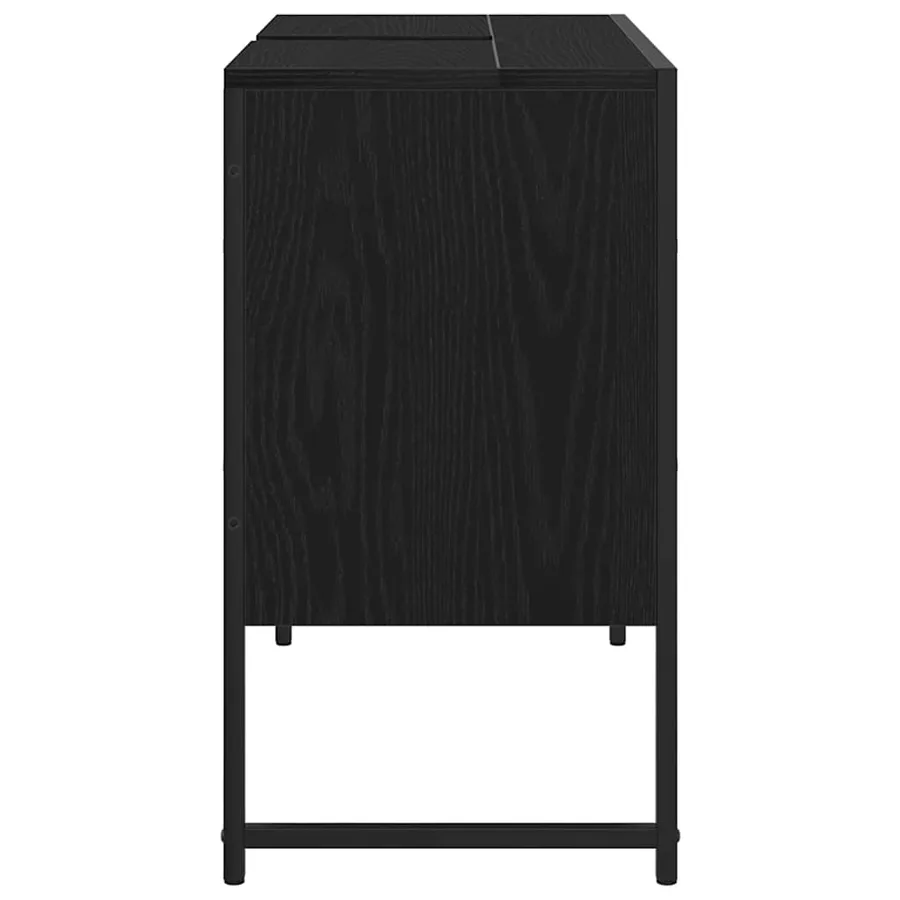Meuble de Lavabo de Salle de Bain Chêne noir 80 x 30 x 60 cm - 7