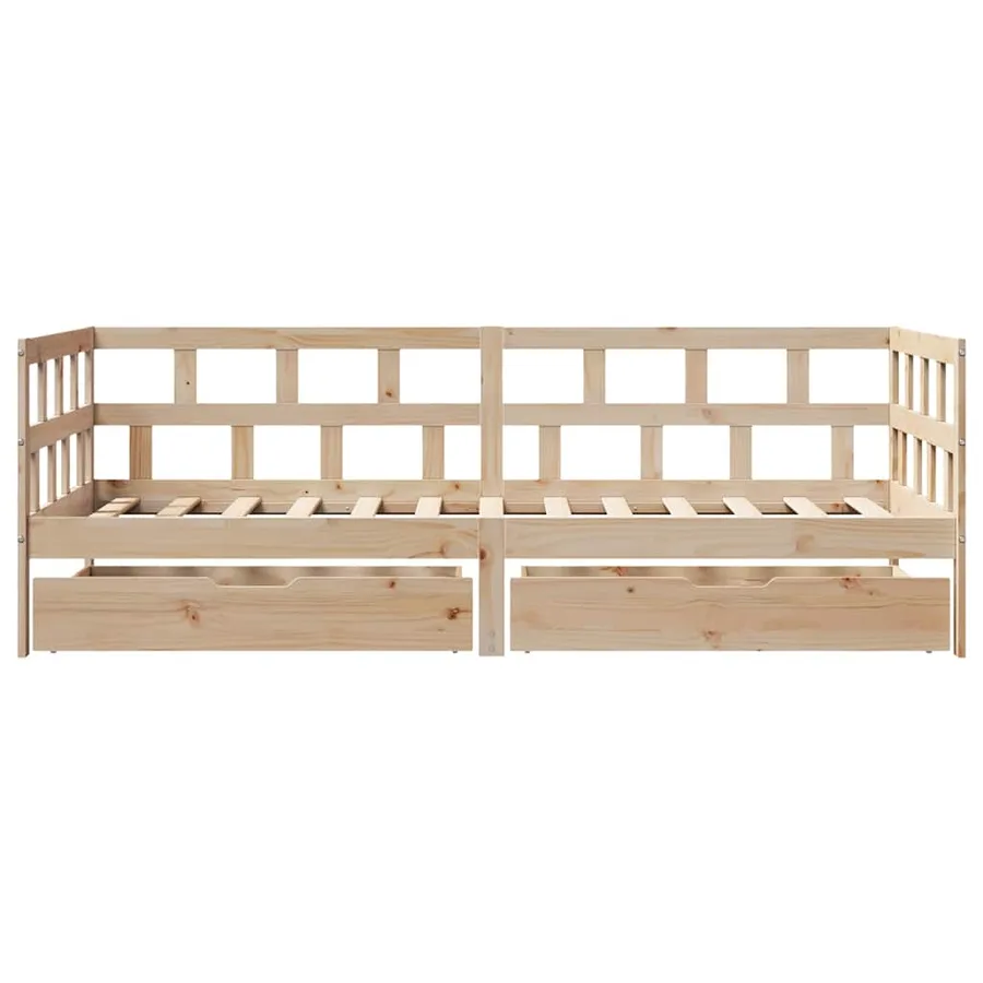 Lit de jour avec tiroirs sans matelas 90x190 cm bois massif - 4