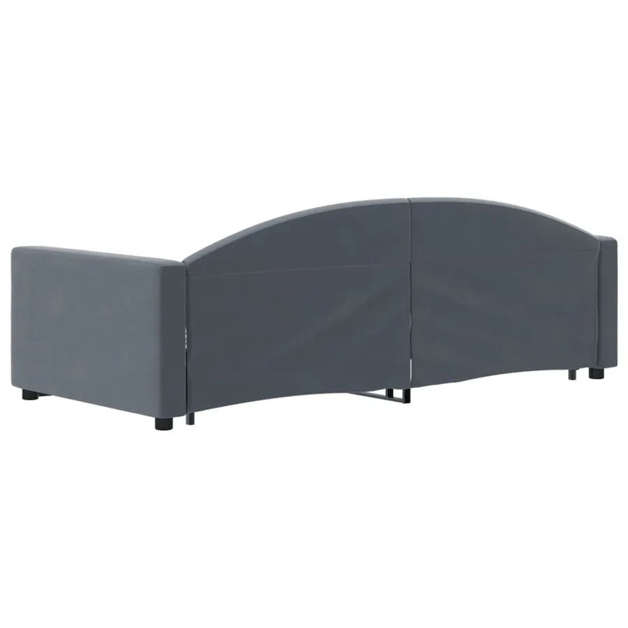 Lit de jour avec gigogne sans matelas gris foncé 90x190 cm - 5