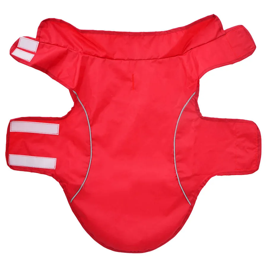 Imperméable pour chien avec bandes réfléchissantes polyester rouge taille S - 4