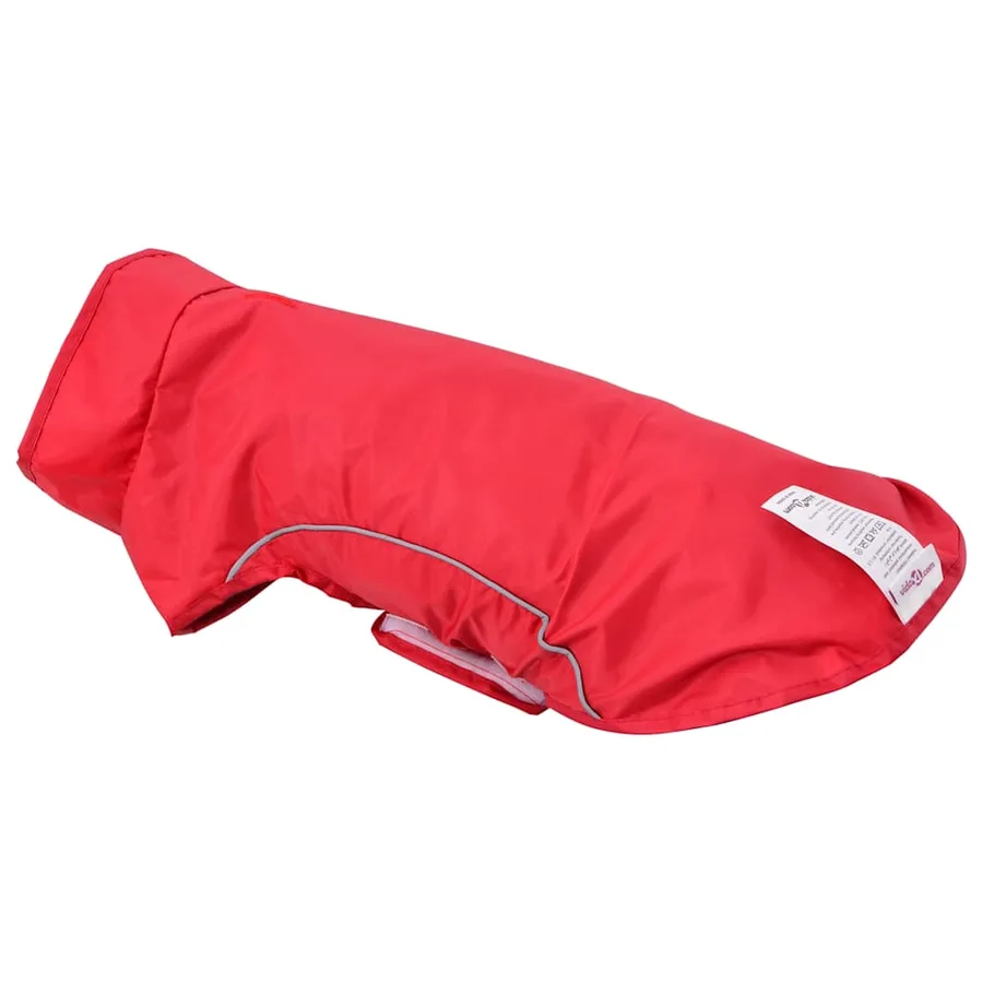 Imperméable pour chien avec bandes réfléchissantes polyester rouge taille S - 8