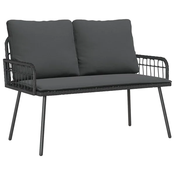 Banc de jardin avec coussin Anthracite 114 x 64 x 90cm Acier