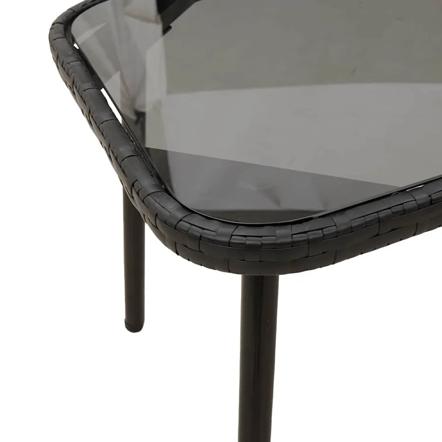 Ensemble de salle à manger pour jardin 2 pcs Noir polyrotin - 10