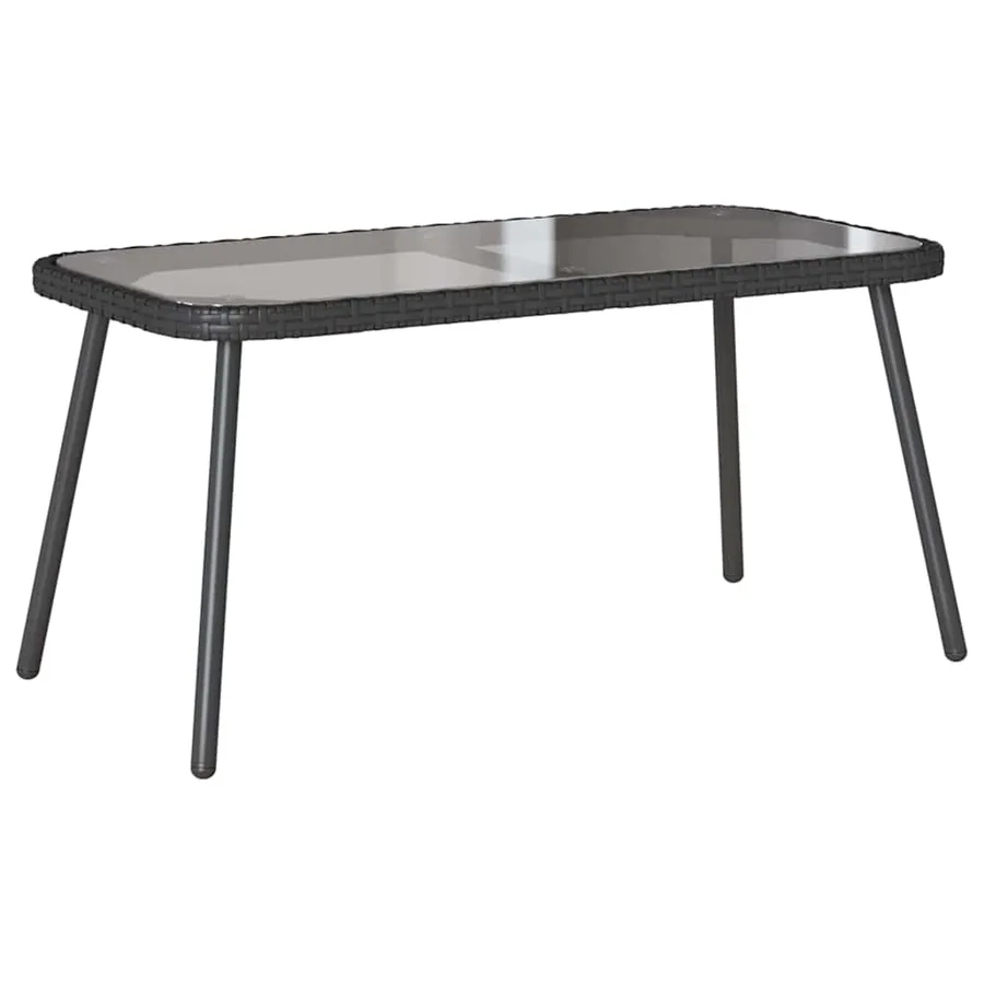 Ensemble de salle à manger pour jardin 2 pcs Noir polyrotin - 6