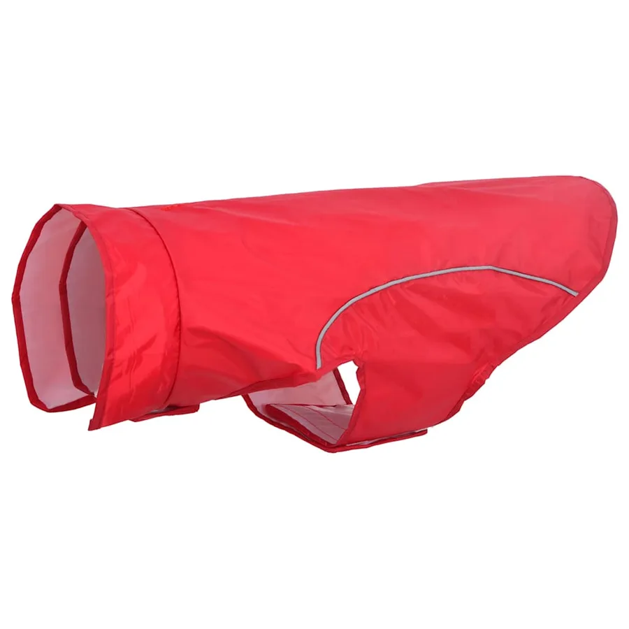 Imperméable pour chien avec bandes réfléchissantes polyester rouge taille L - 2