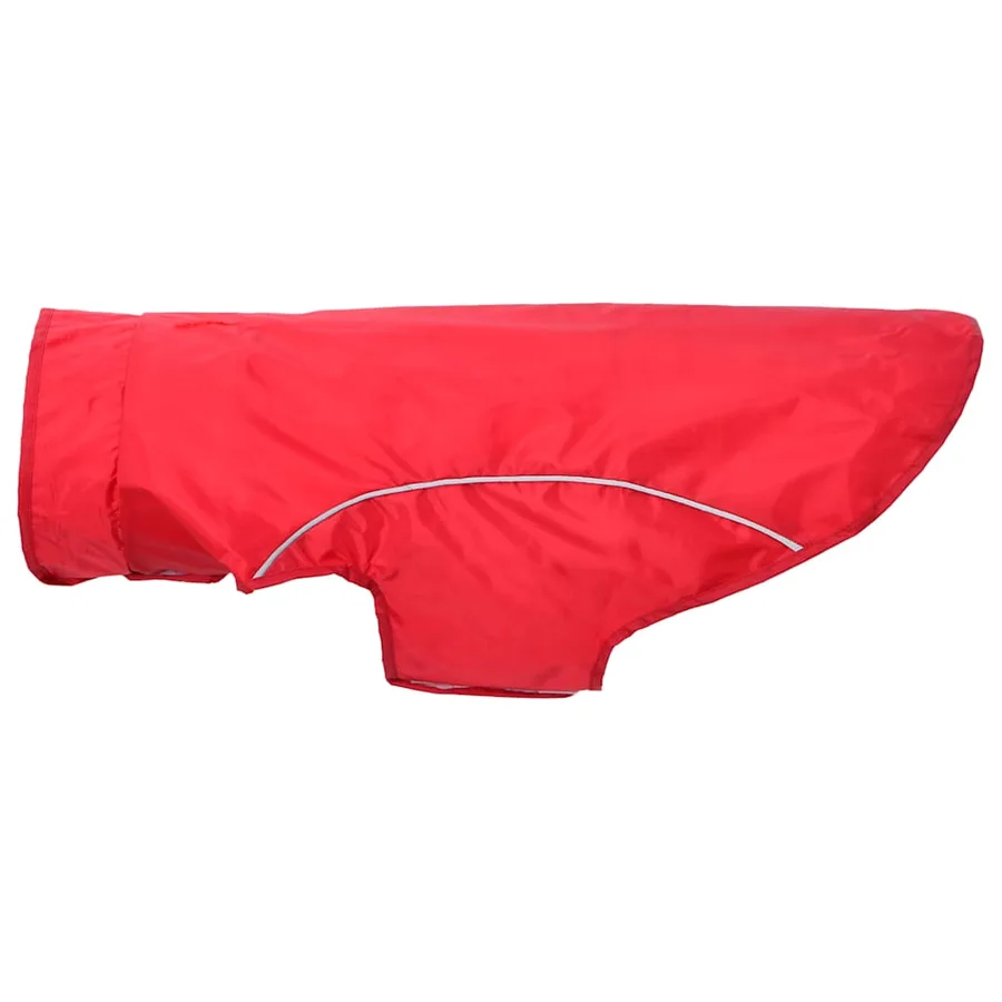 Imperméable pour chien avec bandes réfléchissantes polyester rouge taille L - 6