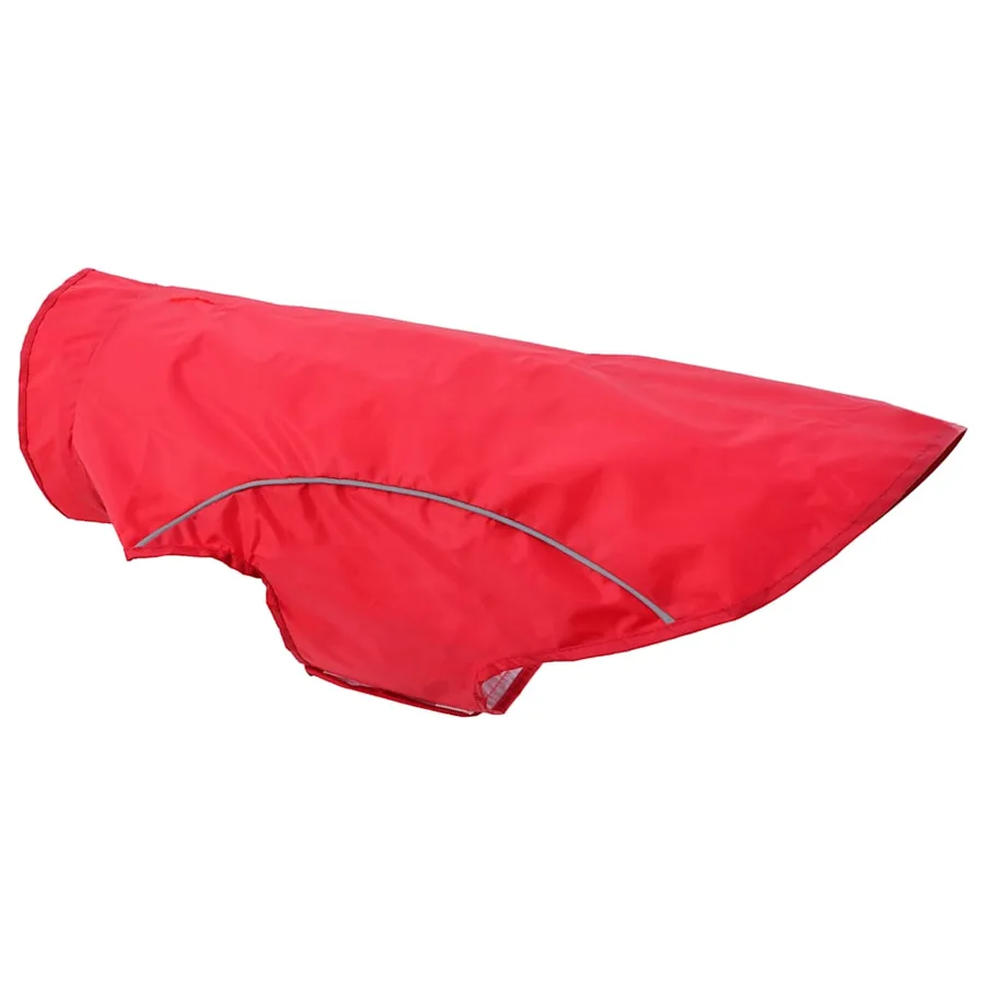 Imperméable pour chien avec bandes réfléchissantes polyester rouge taille L - 8