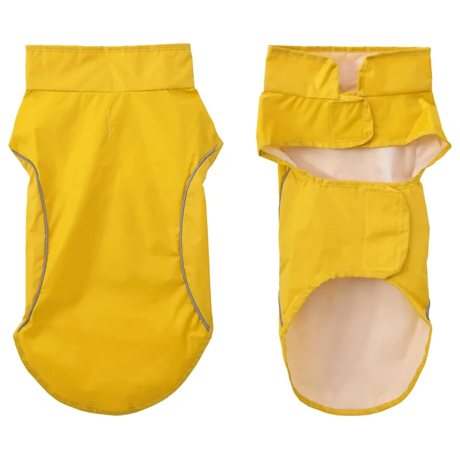 Imperméable pour chien avec bandes réfléchissantes en polyester jaune taille S - 3