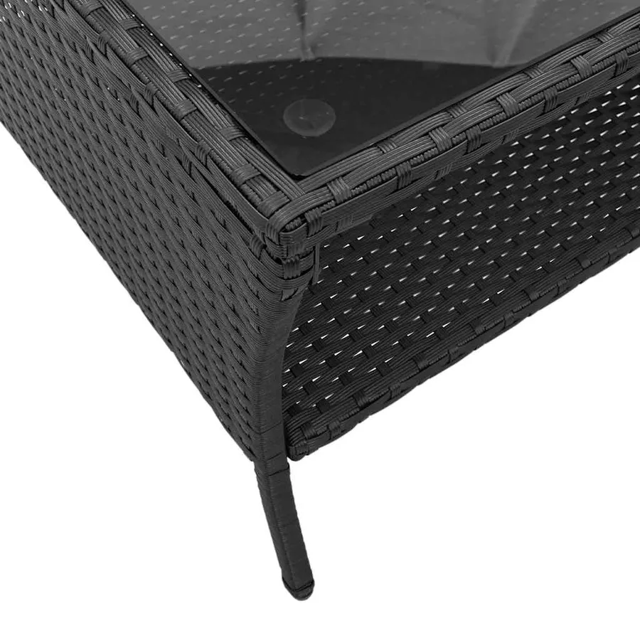 Ensemble de canapé de jardin 6 pcs avec coussins noir résine tressée - 10