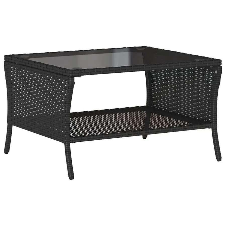 Ensemble de canapé de jardin 6 pcs avec coussins noir résine tressée - 7