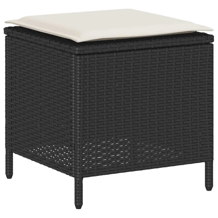 Ensemble de canapé de jardin 6 pcs avec coussins noir résine tressée - 8
