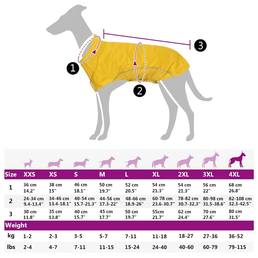 Imperméable pour chien avec bandes réfléchissantes en polyester jaune taille 4XL - 13