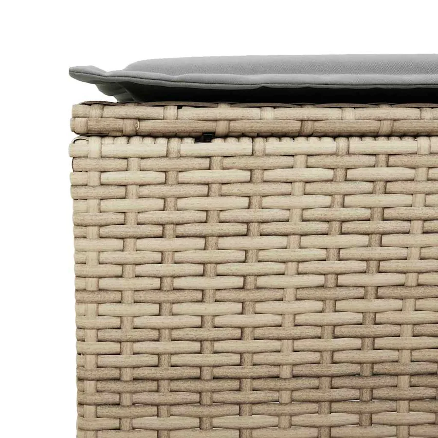 Ensemble de canapé de jardin 6 pcs avec coussins beige résine tressée - 11