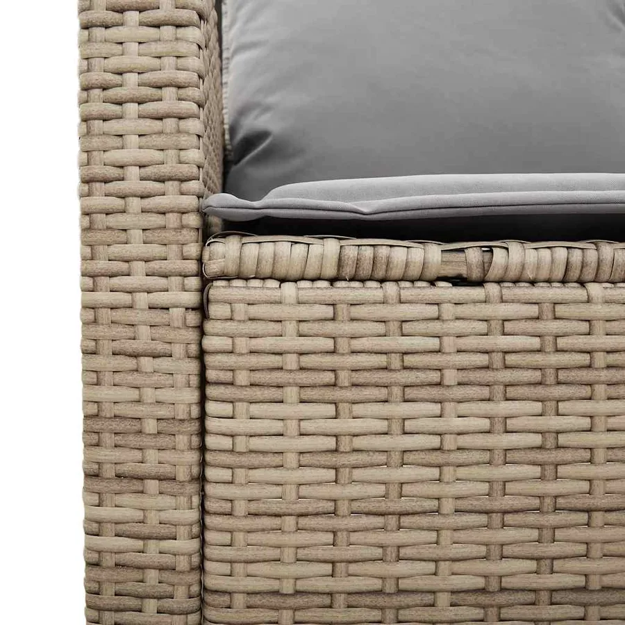 Ensemble de canapé de jardin 6 pcs avec coussins beige résine tressée - 9