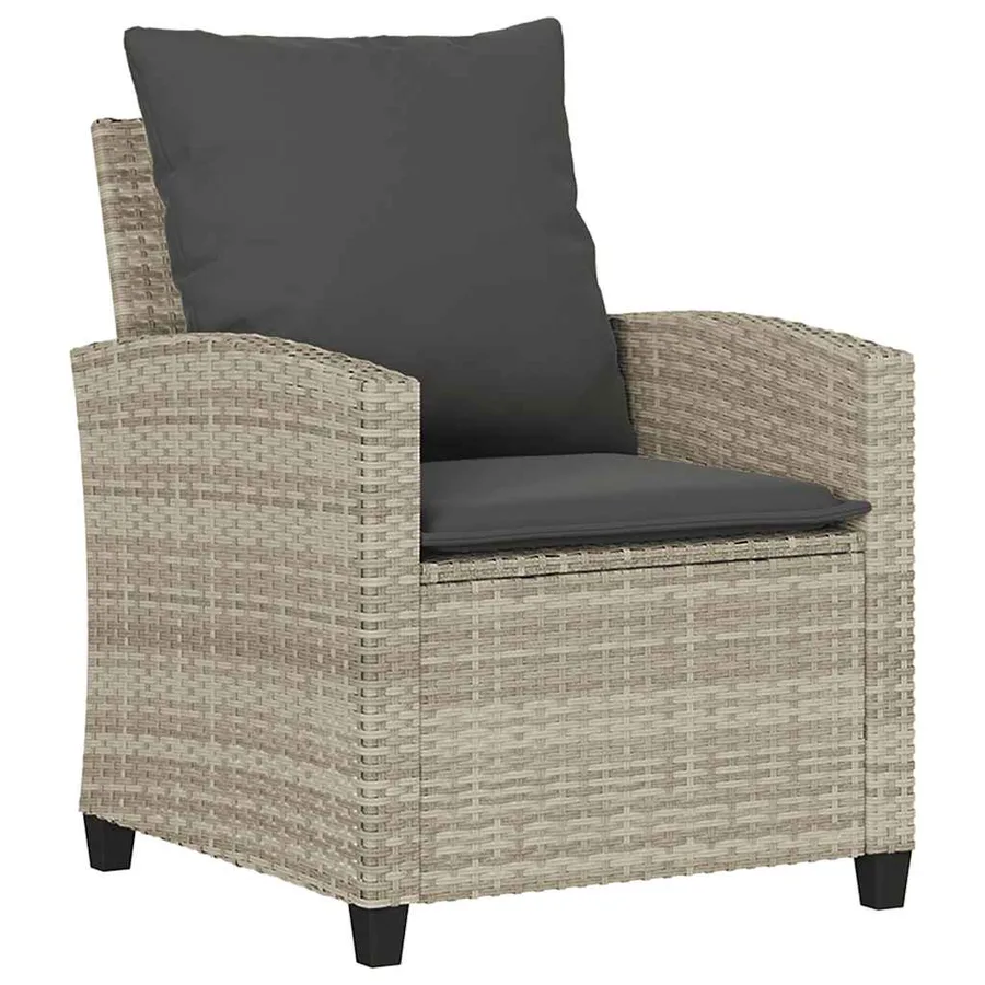 Ensemble de canapé de jardin 6 pcs avec coussins gris résine tressée clair - 6
