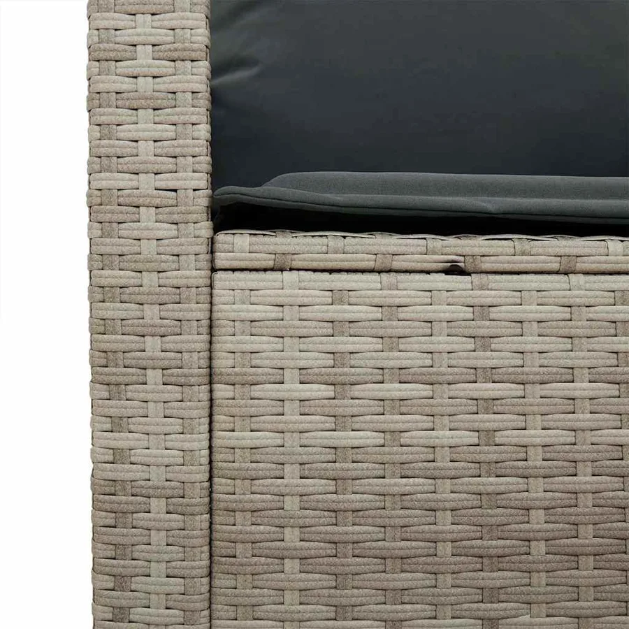 Ensemble de canapé de jardin 6 pcs avec coussins gris résine tressée clair - 9