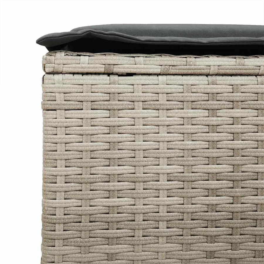 Ensemble de canapé de jardin 6 pcs avec coussins gris résine tressée clair - 11