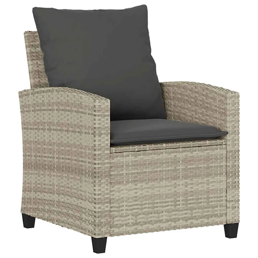 Ensemble de canapé de jardin 6 pcs avec coussins gris résine tressée clair - 6