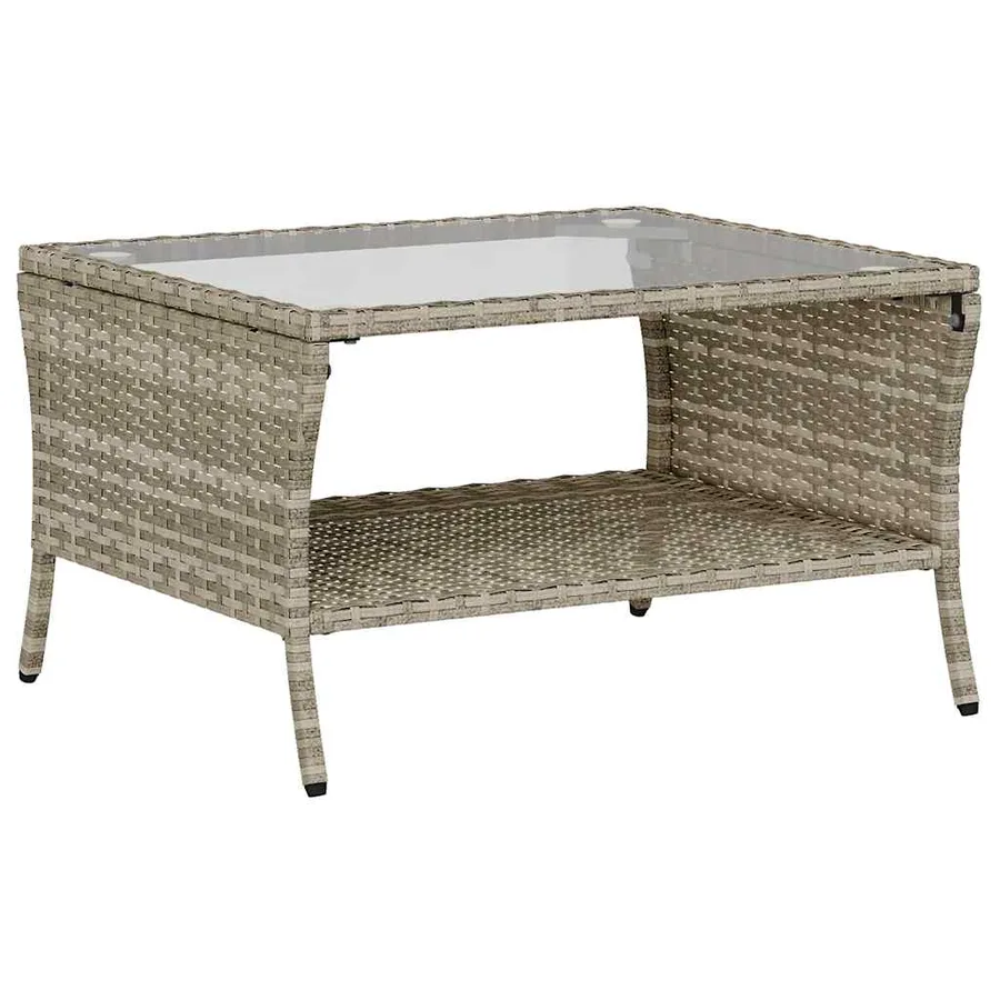 Ensemble de canapé de jardin 6 pcs avec coussins gris résine tressée clair - 7