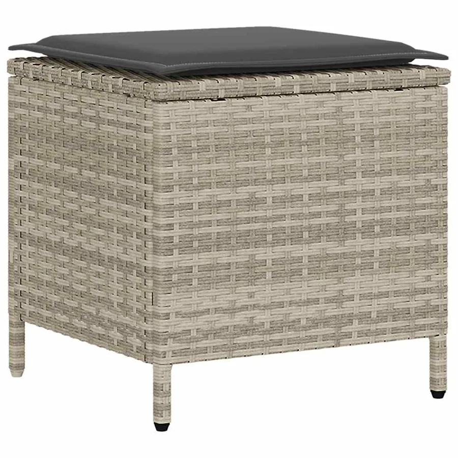 Ensemble de canapé de jardin 6 pcs avec coussins gris résine tressée clair - 8