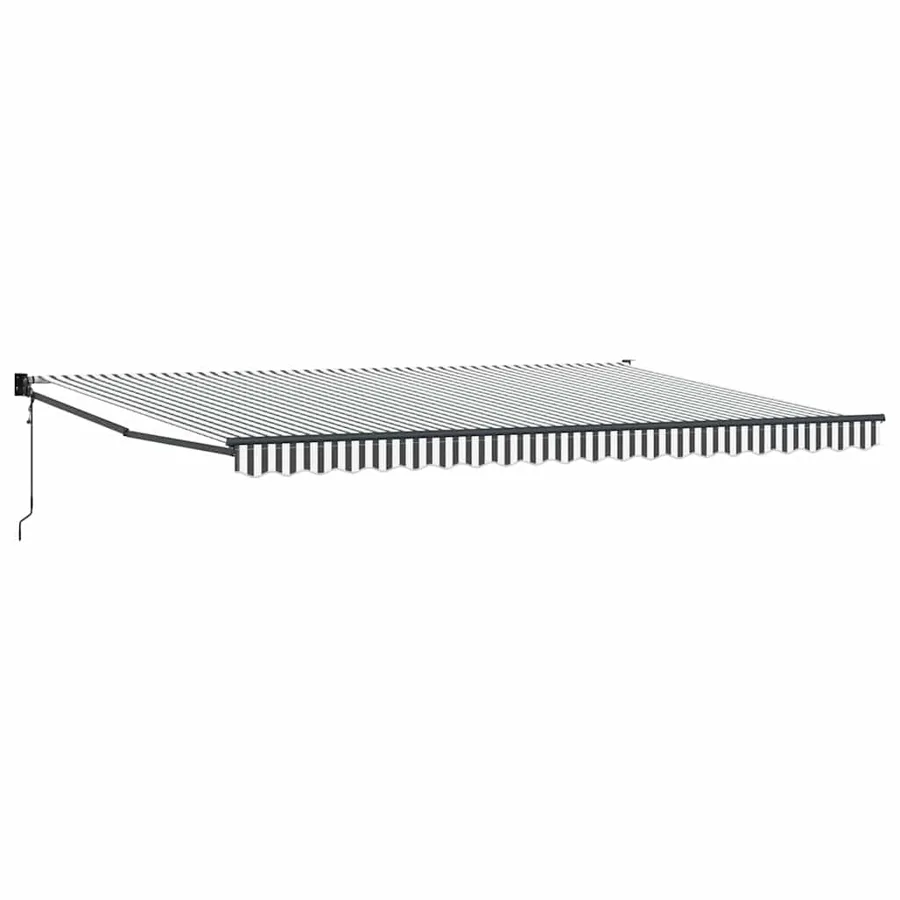 Auvent rétractable anthracite et blanc 5x3 m tissu et aluminium - 2