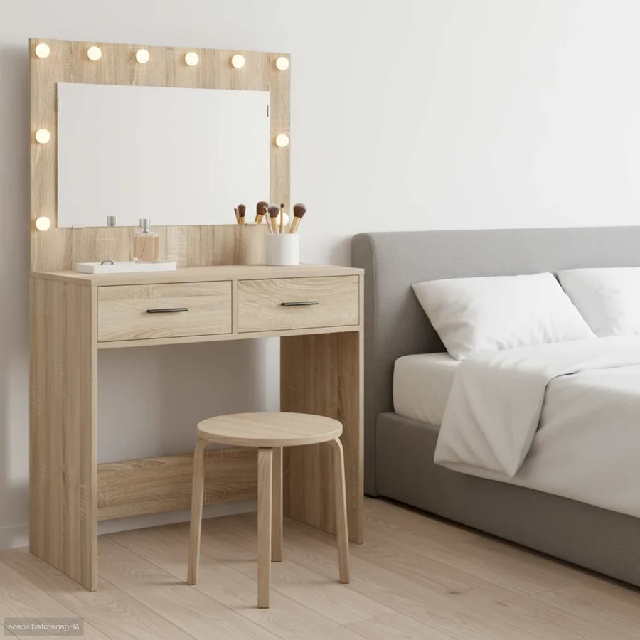 Table de Toilette avec tiroir Chêne Sonoma 78,5 x 41 x 135 cm
