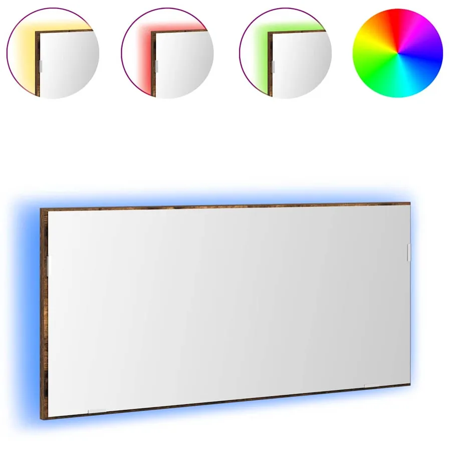 Miroir Montage mural Marron 80 x 37 cm Verre et Bois Ingénierie - 3