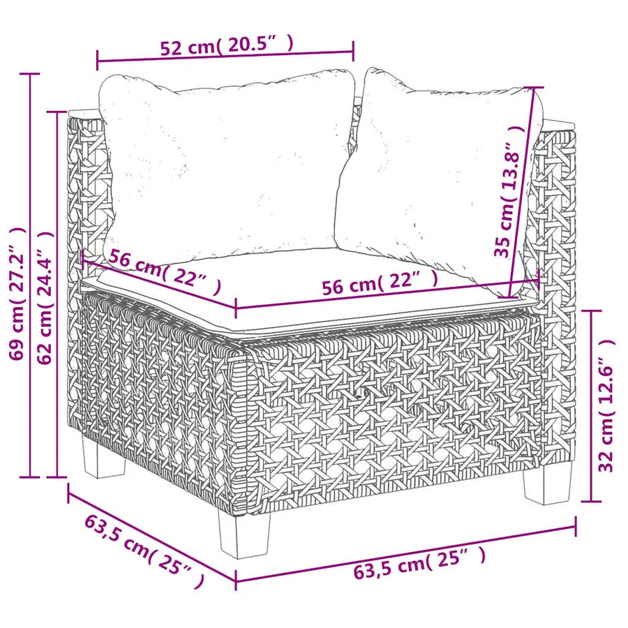 Salon de jardin avec coussins 10 pcs beige résine tressée - 9